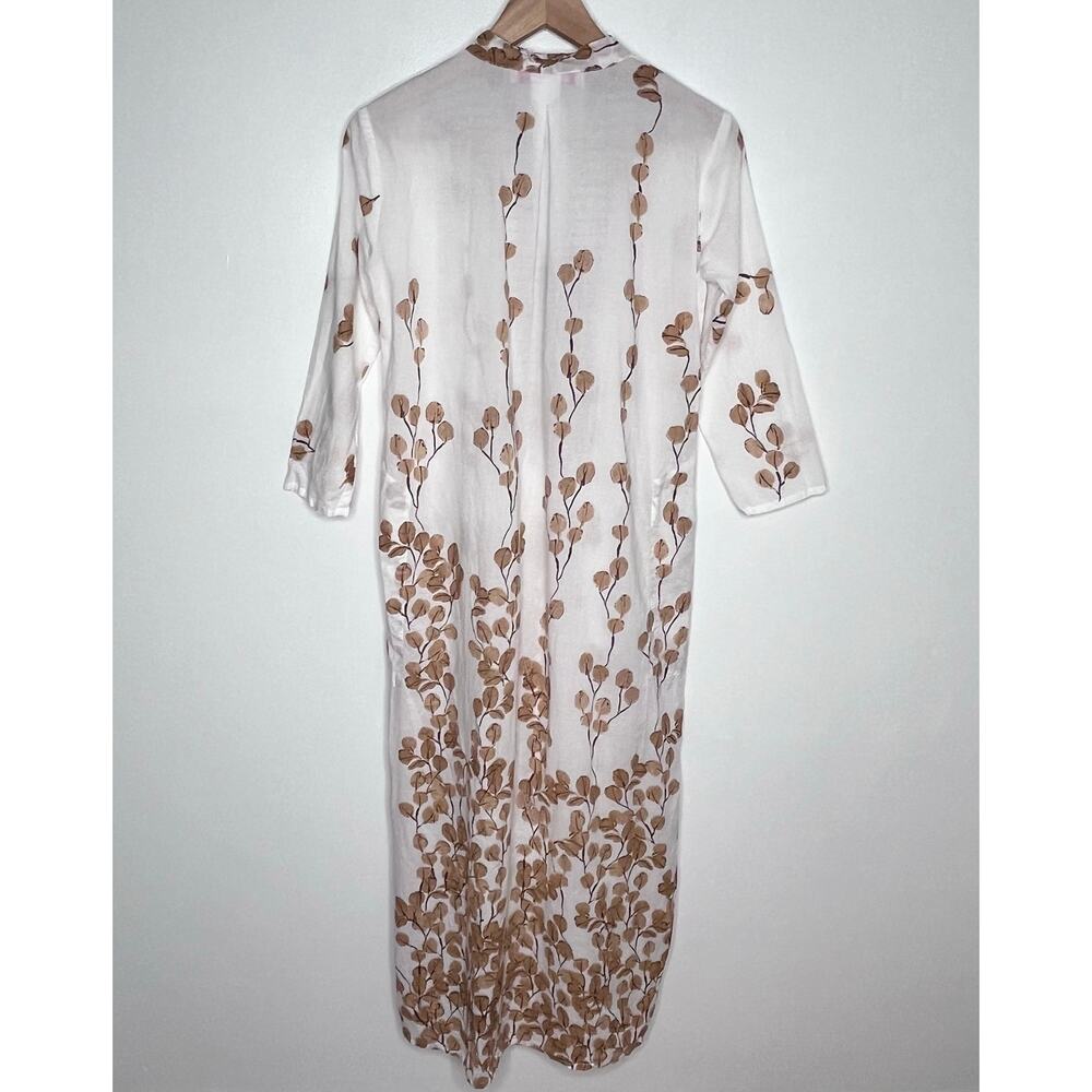 Tuckernuck Ro’s Garden Clorinda Kaftan Dress Leaf Sand Cotton XS Boho Midi - Picture 10 of 13
